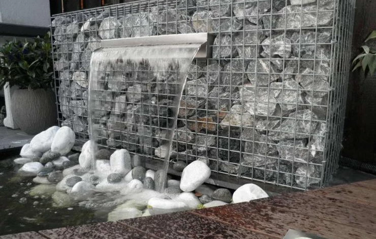 габионы в оформлении водоемов