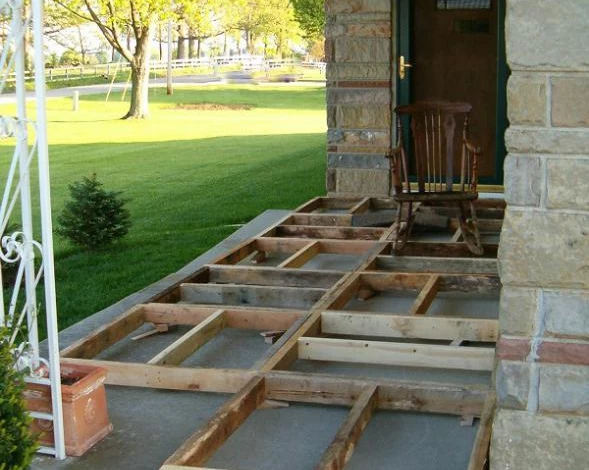 Укладка и фиксация рам для крыльца