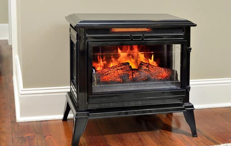 электрокамин в стальном портале