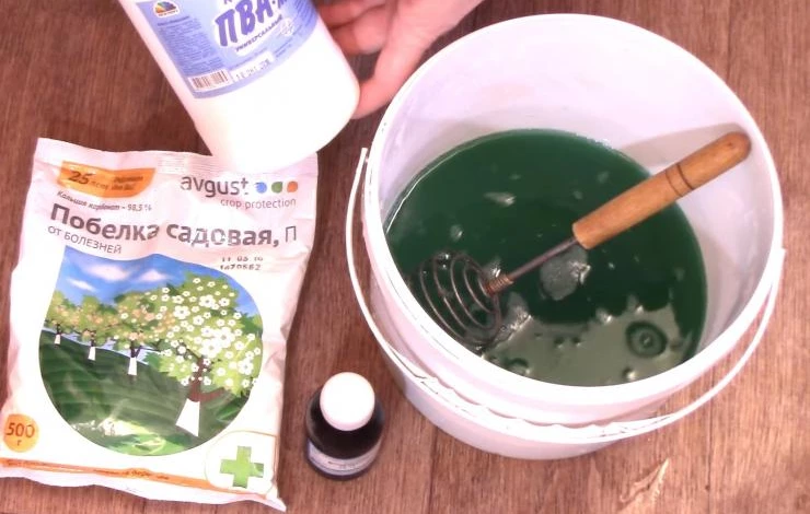 как приготовить побелку плодовых деревьев