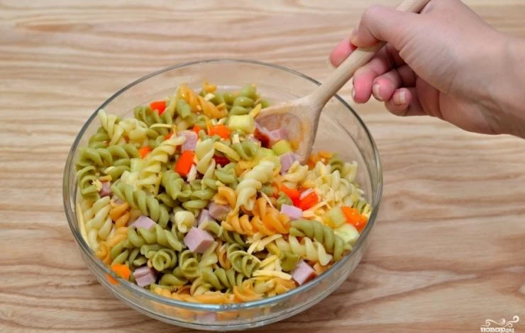 макароны с ветчиной и сыром