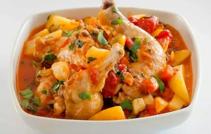 Овощи с курицей