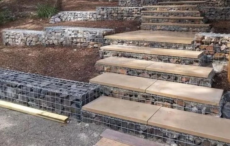 лестница из габиона