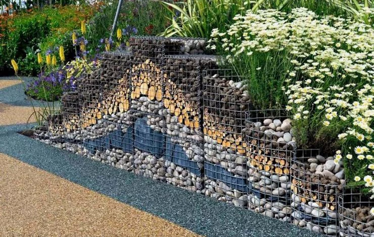 Декоративный забор из габионов