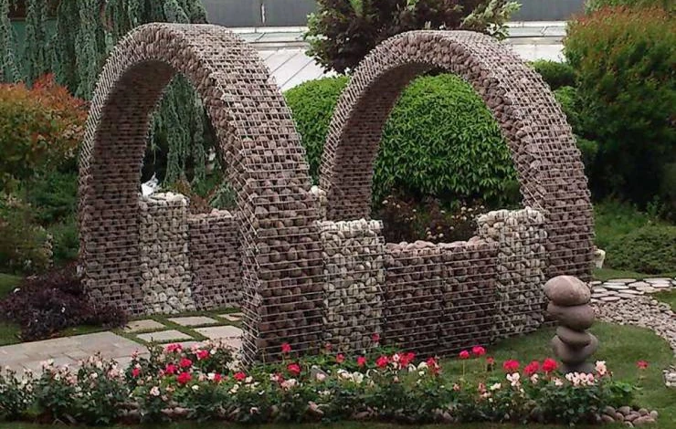 Виды габионов в дизайне сада