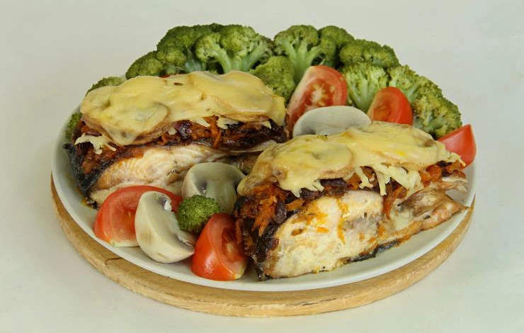 рецепт рыбы с сыром и грибами