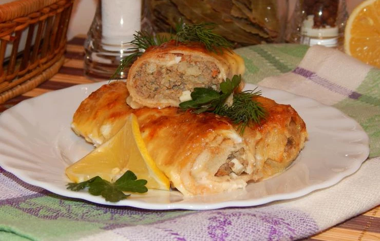 Фаршированные блины в духовке