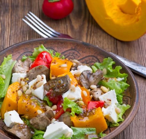 Рецепт салата с запеченной тыквой