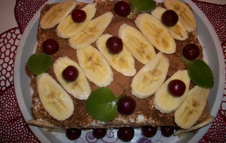 Бананово-творожный торт рецепт