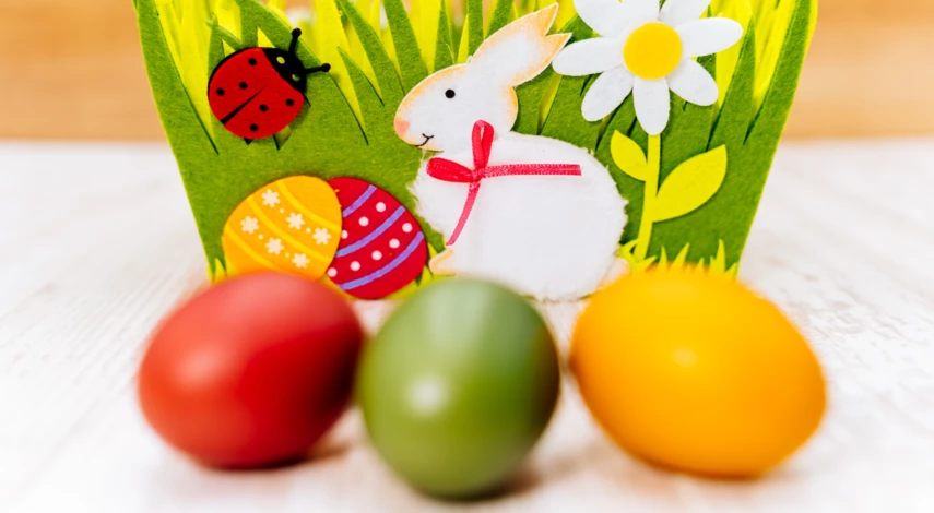 корзинка из фетра на Пасху