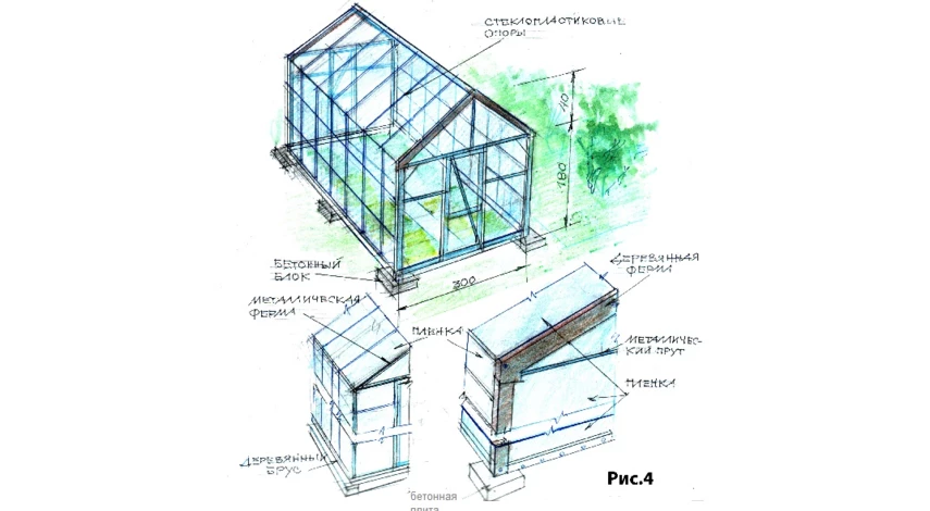 теплица из стеклопластика своими руками