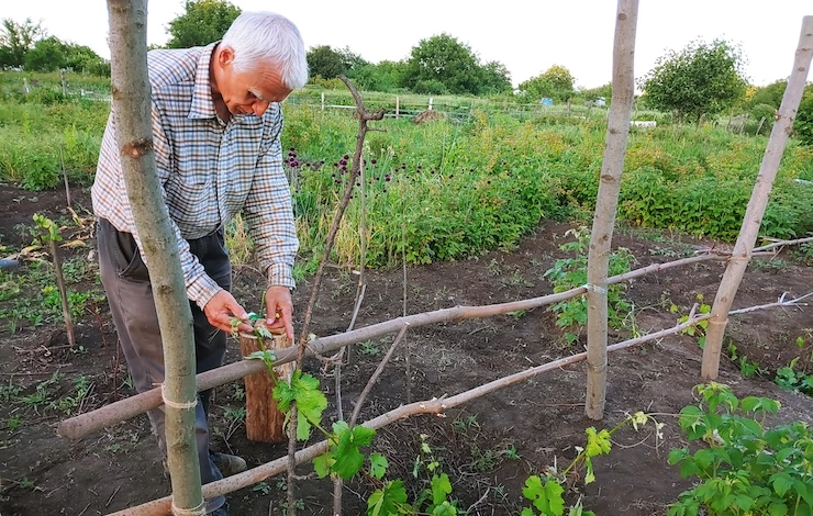 Как подвязать виноград