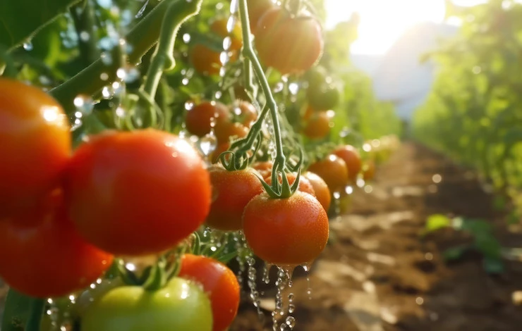 полив томатов в жаркую погоду